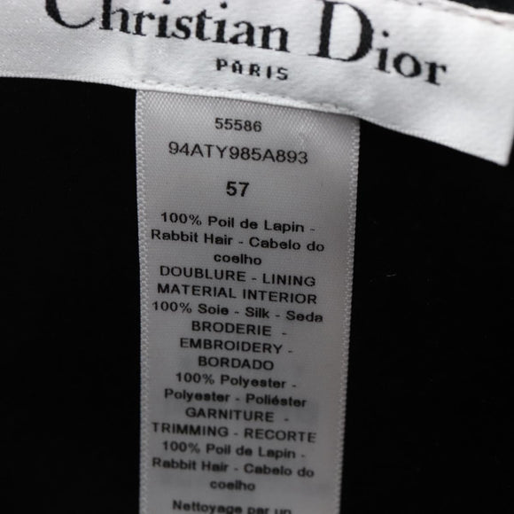 Christian Dior Hat Wool Black Gold Tone Auth BA16536M