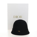 Christian Dior Hat Wool Black Gold Tone Auth BA16536M-19