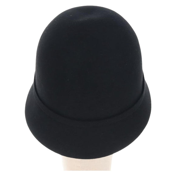 Christian Dior Hat Wool Black Gold Tone Auth BA16536M