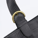 Coach Shoulder Bag Leather Black Gold Tone Auth BA16561-14