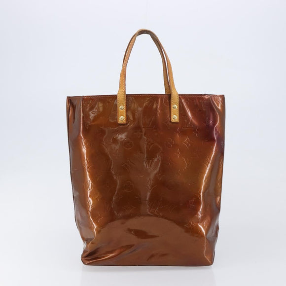 LOUIS VUITTON Monogram Vernis Hand Bag 2 Set Bronze Gris LV Auth BA16572