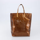 LOUIS VUITTON Monogram Vernis Hand Bag 2 Set Bronze Gris LV Auth BA16572-14
