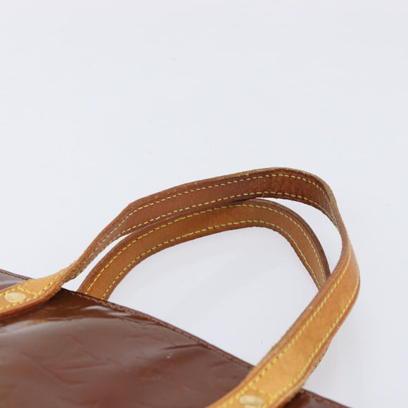 LOUIS VUITTON Monogram Vernis Hand Bag 2 Set Bronze Gris LV Auth BA16572