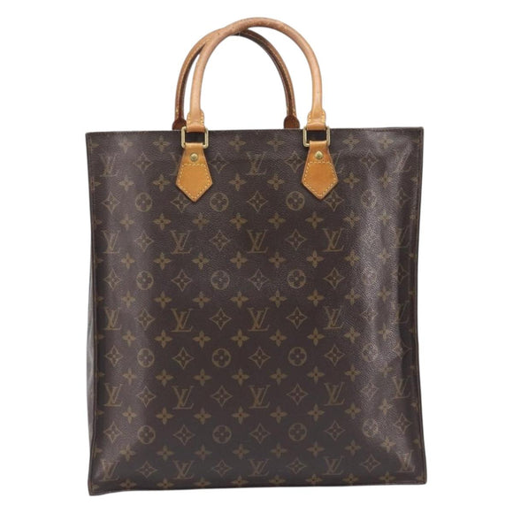 LOUIS VUITTON Monogram Sac Plat Hand Bag M51140 LV Auth BA16574