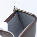 LOUIS VUITTON Mahina Hina MM Pouch Leather Dark Brown LV Auth BA16576V-18