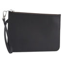 LOUIS VUITTON Mahina Hina MM Pouch Leather Dark Brown LV Auth BA16576V-1