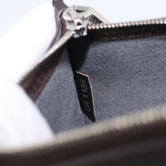 LOUIS VUITTON Mahina Hina MM Pouch Leather Dark Brown LV Auth BA16576V