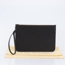 LOUIS VUITTON Mahina Hina MM Pouch Leather Dark Brown LV Auth BA16576V-21
