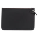 LOUIS VUITTON Mahina Hina MM Pouch Leather Dark Brown LV Auth BA16576V-4