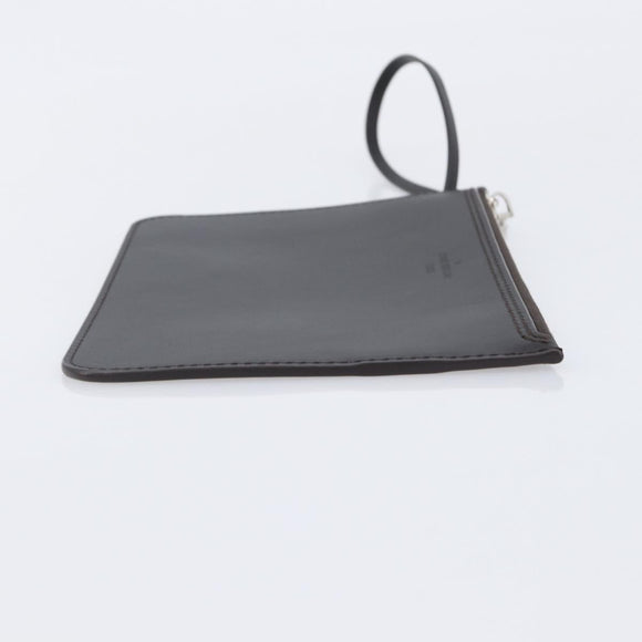LOUIS VUITTON Mahina Hina MM Pouch Leather Dark Brown LV Auth BA16576V