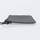LOUIS VUITTON Mahina Hina MM Pouch Leather Dark Brown LV Auth BA16576V-6