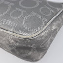 Salvatore Ferragamo Gancini Hand Bag Leather Silver Auth BA16577A-15