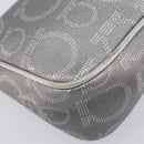 Salvatore Ferragamo Gancini Hand Bag Leather Silver Auth BA16577A-16