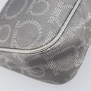 Salvatore Ferragamo Gancini Hand Bag Leather Silver Auth BA16577A-18