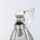 Salvatore Ferragamo Gancini Hand Bag Leather Silver Auth BA16577A-8