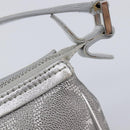 Salvatore Ferragamo Gancini Hand Bag Leather Silver Auth BA16577A-9