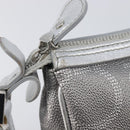 Salvatore Ferragamo Gancini Hand Bag Leather Silver Auth BA16577A-20