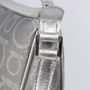 Salvatore Ferragamo Gancini Hand Bag Leather Silver Auth BA16577A-21
