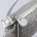 Salvatore Ferragamo Gancini Hand Bag Leather Silver Auth BA16577A-10