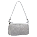 Salvatore Ferragamo Gancini Hand Bag Leather Silver Auth BA16577A-1