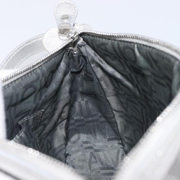 Salvatore Ferragamo Gancini Hand Bag Leather Silver Auth BA16577A