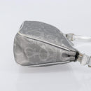 Salvatore Ferragamo Gancini Hand Bag Leather Silver Auth BA16577A-3