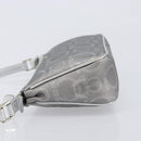 Salvatore Ferragamo Gancini Hand Bag Leather Silver Auth BA16577A-4