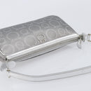 Salvatore Ferragamo Gancini Hand Bag Leather Silver Auth BA16577A-6