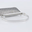 Salvatore Ferragamo Gancini Hand Bag Leather Silver Auth BA16577A-7