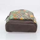 GUCCI GG Supreme Tian Backpack PVC Beige Silver 428027 Auth BA16579V-11