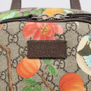 GUCCI GG Supreme Tian Backpack PVC Beige Silver 428027 Auth BA16579V-17