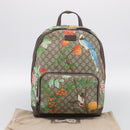GUCCI GG Supreme Tian Backpack PVC Beige Silver 428027 Auth BA16579V-30
