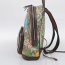 GUCCI GG Supreme Tian Backpack PVC Beige Silver 428027 Auth BA16579V-5