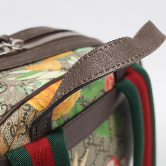 GUCCI GG Supreme Tian Backpack PVC Beige Silver 428027 Auth BA16579V
