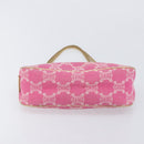 CELINE Macadam Hand Bag Canvas Pink Gold Tone Auth BA16581A-5