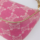 CELINE Macadam Hand Bag Canvas Pink Gold Tone Auth BA16581A-15