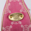 CELINE Macadam Hand Bag Canvas Pink Gold Tone Auth BA16581A-15