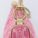 CELINE Macadam Hand Bag Canvas Pink Gold Tone Auth BA16581A-9