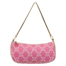 CELINE Macadam Hand Bag Canvas Pink Gold Tone Auth BA16581A-2