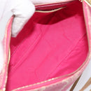 CELINE Macadam Hand Bag Canvas Pink Gold Tone Auth BA16581A-20