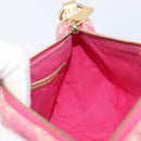 CELINE Macadam Hand Bag Canvas Pink Gold Tone Auth BA16581A-21