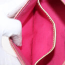 CELINE Macadam Hand Bag Canvas Pink Gold Tone Auth BA16581A-23