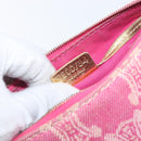CELINE Macadam Hand Bag Canvas Pink Gold Tone Auth BA16581A-24