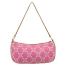 CELINE Macadam Hand Bag Canvas Pink Gold Tone Auth BA16581A-2