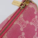 CELINE Macadam Hand Bag Canvas Pink Gold Tone Auth BA16581A-7