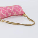 CELINE Macadam Hand Bag Canvas Pink Gold Tone Auth BA16581A-8