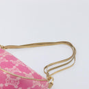 CELINE Macadam Hand Bag Canvas Pink Gold Tone Auth BA16581A-14
