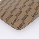 Balenciaga BB Monogram Clutch Bag PVC Leather Beige Gold 702627 Auth BA16586A-16