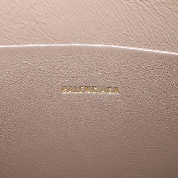Balenciaga BB Monogram Clutch Bag PVC Leather Beige Gold 702627 Auth BA16586A