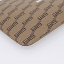 Balenciaga BB Monogram Clutch Bag PVC Leather Beige Gold 702627 Auth BA16586A-14